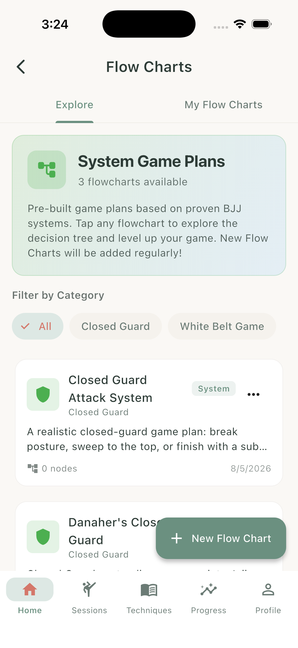 Flow charts in FlowJitsu